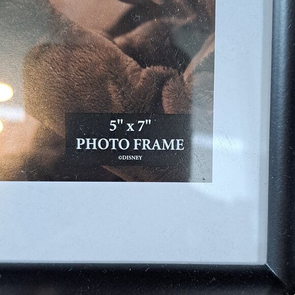 Disney World PARKS Mickey Mouse Picture Frame 5”x 7” Beveled Wood 4 Corner Ears - Picture 2 of 7